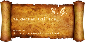 Maldacker Gálos névjegykártya